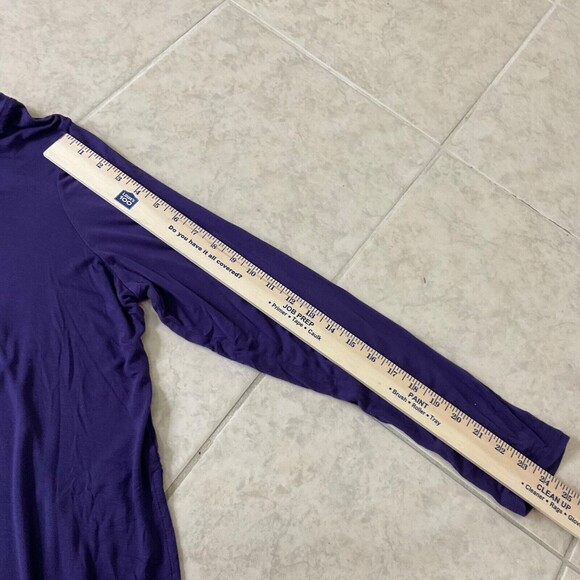 LOGO Lori Goldstein Womens plus size 1X Purple LS Tunic Top stretch Jersey Knit - Picture 8 of 12